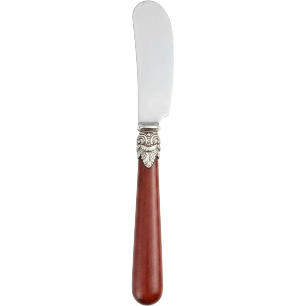 Inox 18/10 Italy Butter Spreader Knife Marbled Amber Faux Tortoise Handle 6.25"